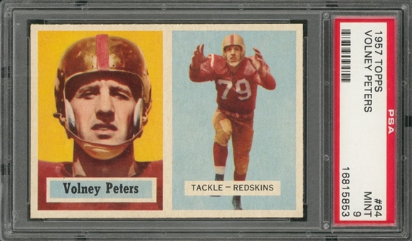 1957 Topps Football #84 Volney Peters – PSA MINT 9